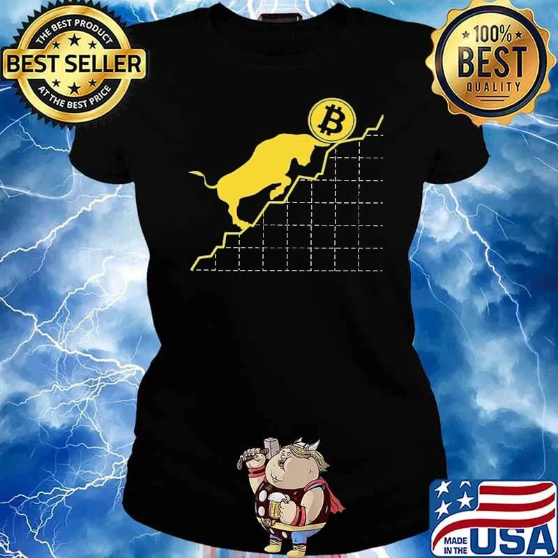 Bitcoin Sign Art Satoshi Nakamoto Bull And The Symbol Shirt Ladies tee
