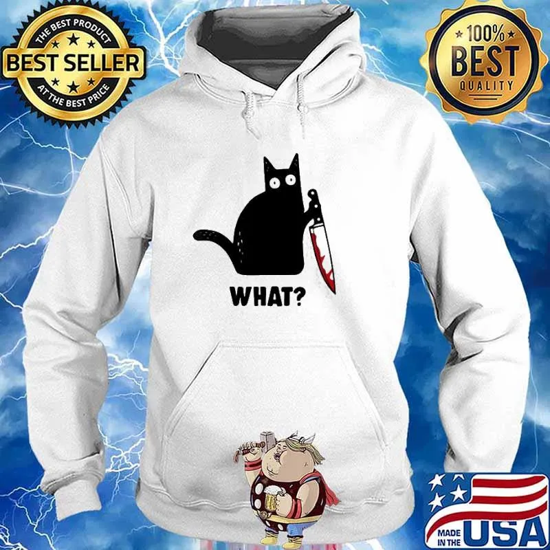 Black Cat With Knife Red Blood What Shirt Hoodie