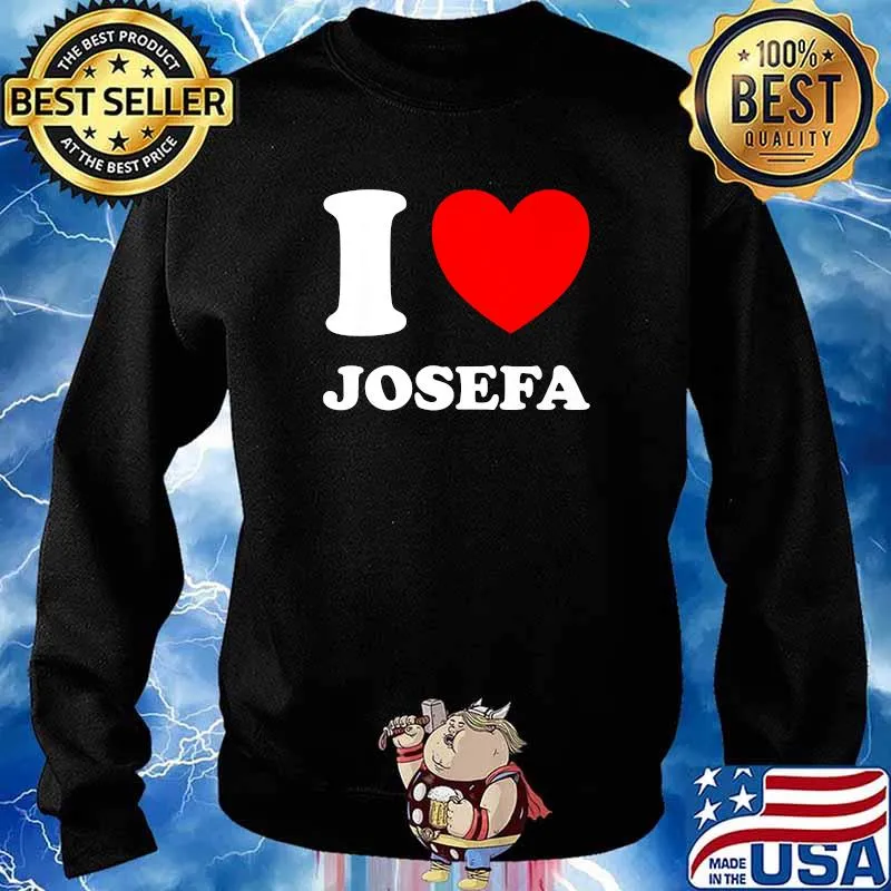 Black White I Love Josefa T-Shirt Sweater