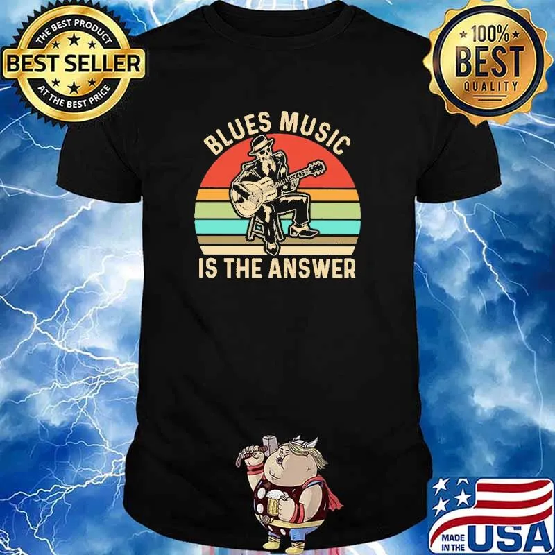 Blues Music Is the Answer Skull Vintage Shirt