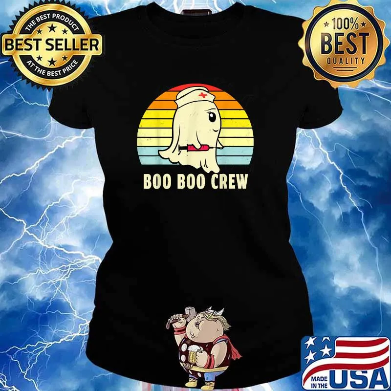 Boo Boo Crew Nurse Halloween Ghost For Nurses Vintage T-Shirt Ladies tee