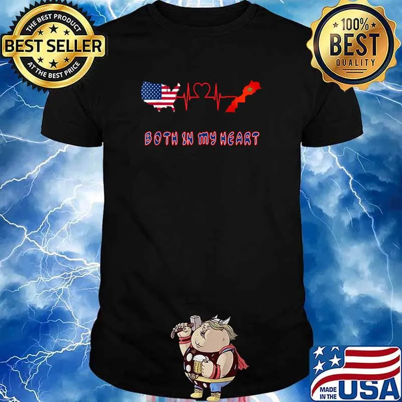 Both in my heart Morocco American flag T-Shirt