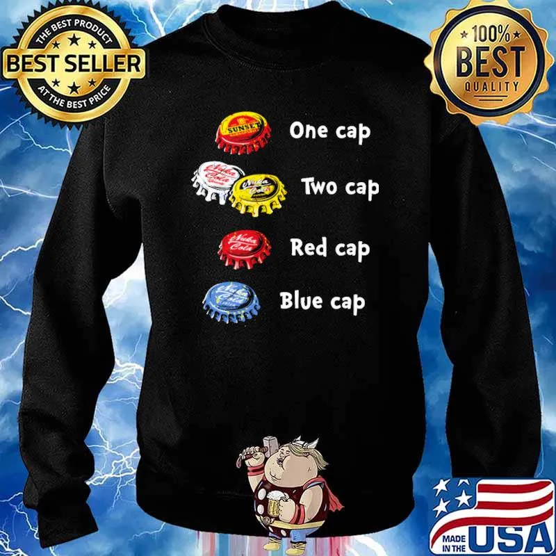 Bottle Cap One Cap Two Cap Red Cap And Blue Cap Shirt Sweater