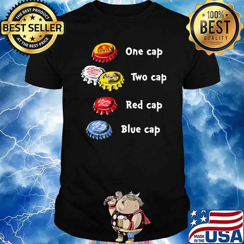 Bottle Cap One Cap Two Cap Red Cap And Blue Cap Shirt