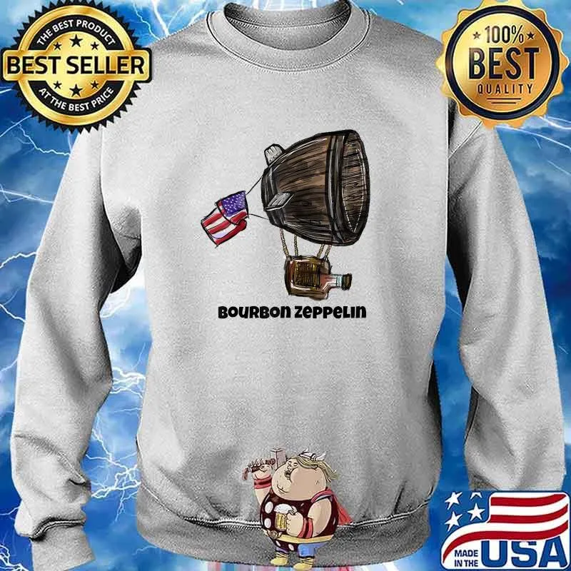 Bourbon Zeppelin Logo Usa Flag T-Shirt Sweater
