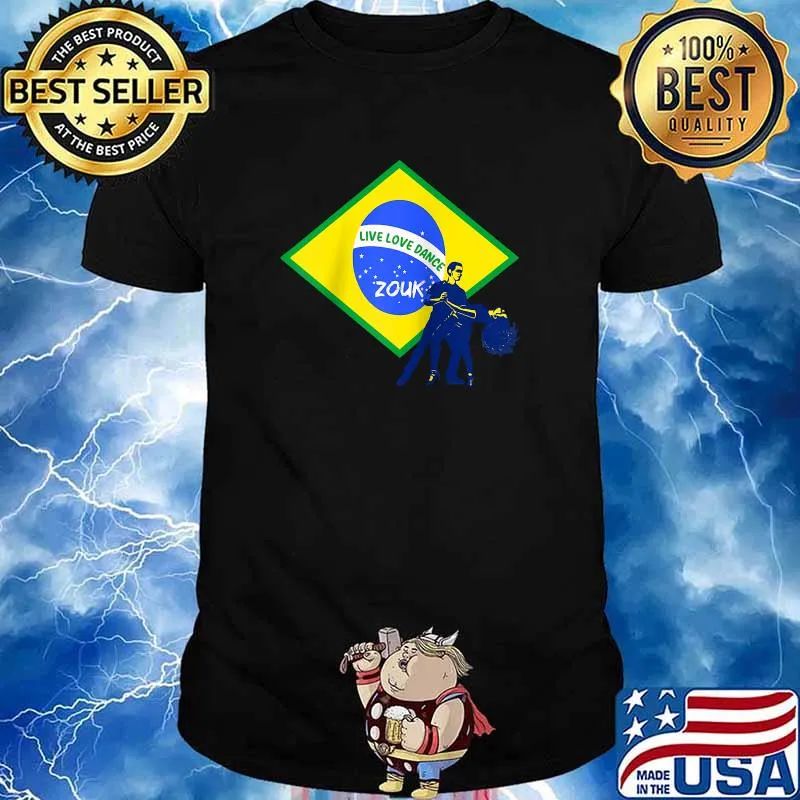 Brazilian Zouk Live Love Dance Brazilian Flag T-Shirt