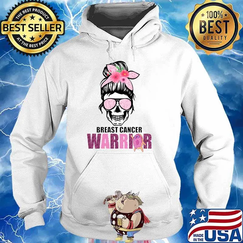 Breast Cancer Warrior Sugar Skulls T-Shirt Hoodie
