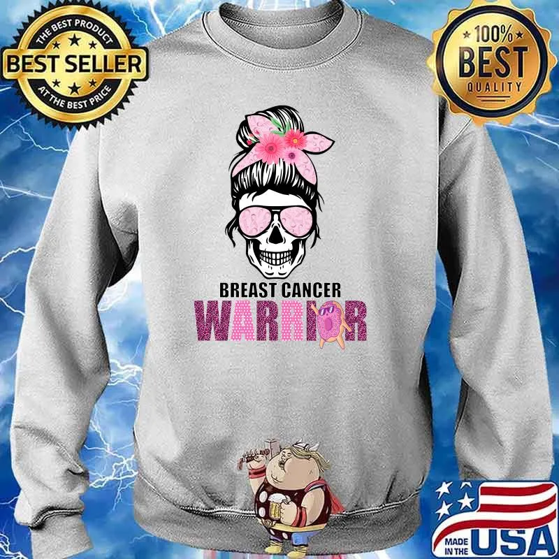 Breast Cancer Warrior Sugar Skulls T-Shirt Sweater