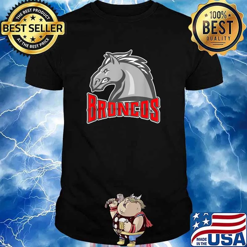 Broncos Red White and Gray Athletic T-Shirt