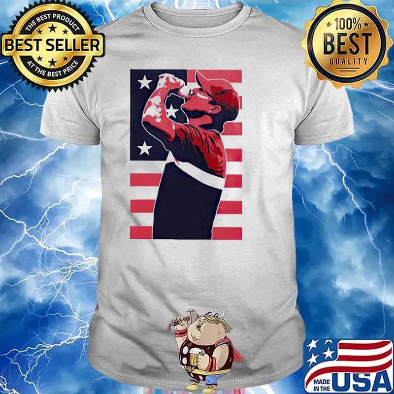 Brooks Koepka drink water American flag T-shirt