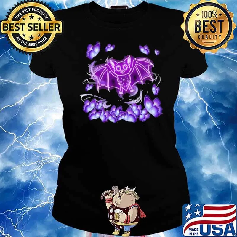 Butterflies Magical Purple Bat Lovers Shirt Ladies tee