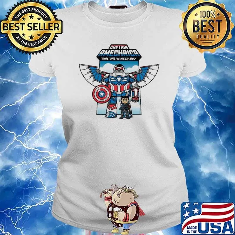 Captain Amechrica and the winter boy s Ladies tee