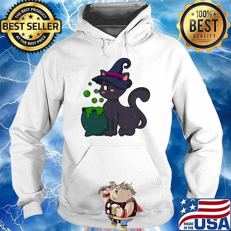 Cat as Witch with Cauldron s Hoodie