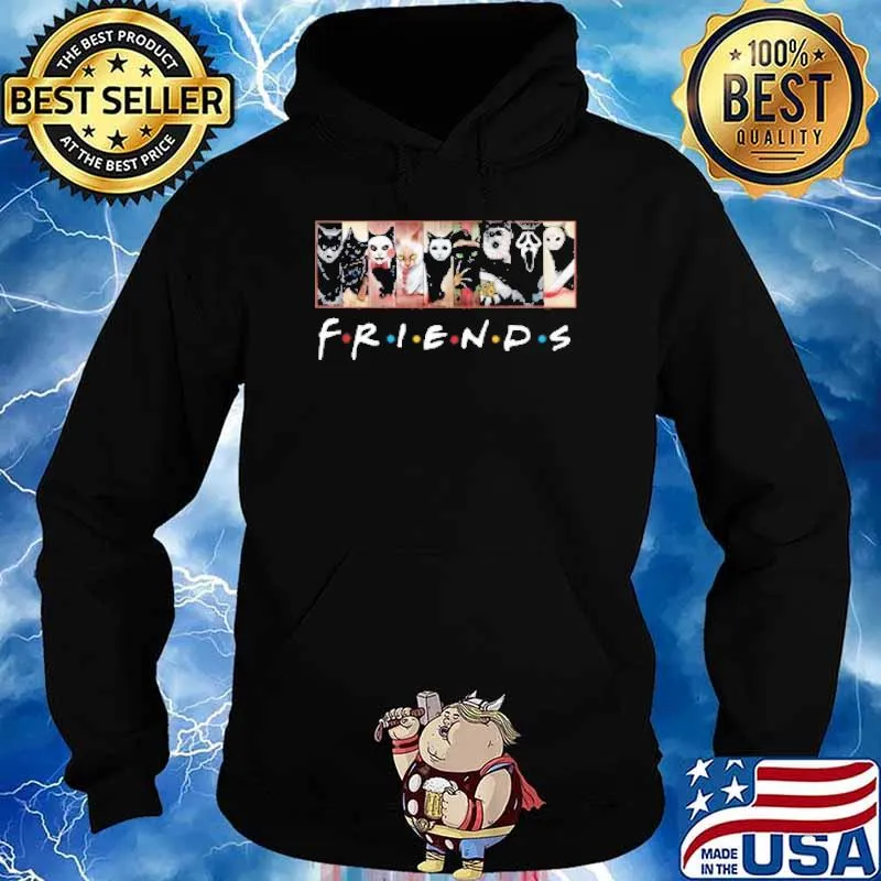 Cat friends ghost fake horror movie halloween s Hoodie