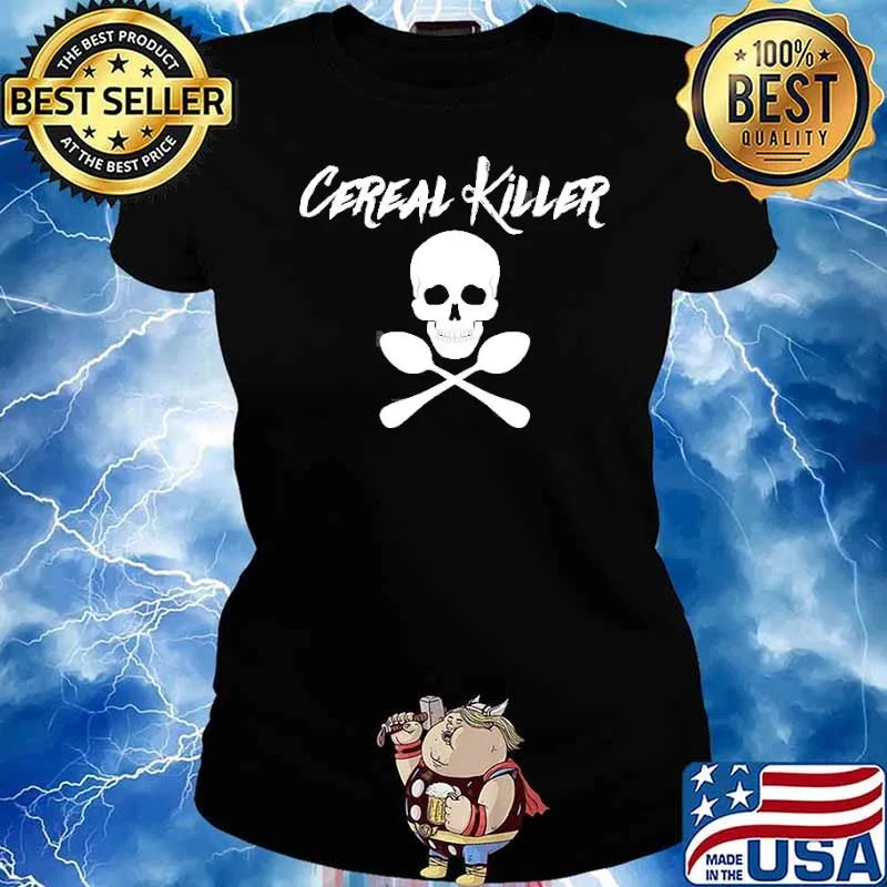 Cereal Killer Hipster Geek Halloween Shirt Ladies tee