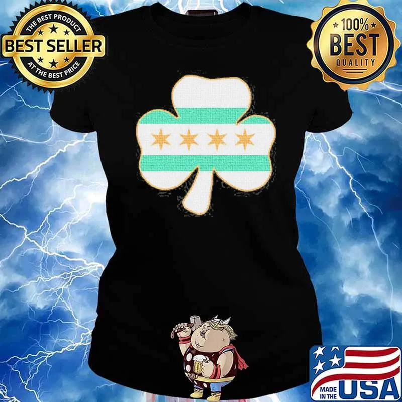 Chicago Irish Flag Shamrock St Patrick’s Day Shirt Ladies tee
