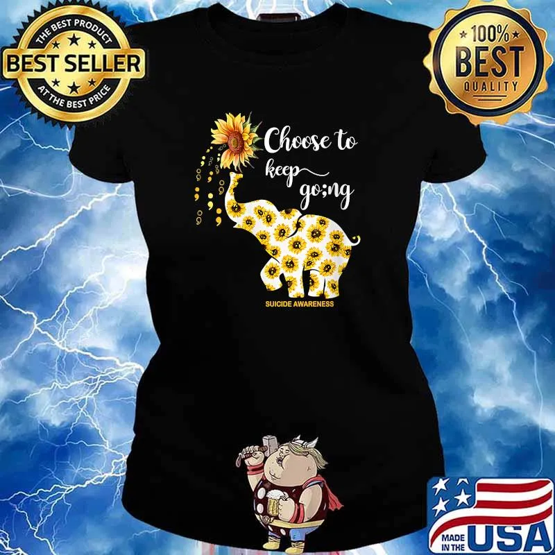 Choose to keep going sunflower elephant T-Shirt Ladies tee