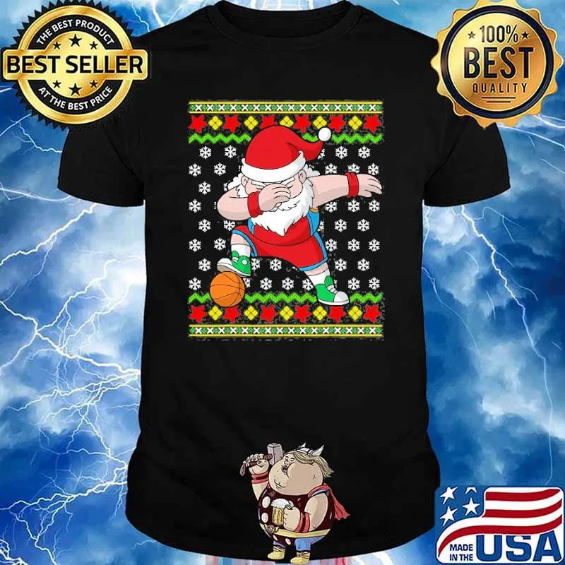 Christmas Dabbing Santa Basketball Dab Dance Shirt