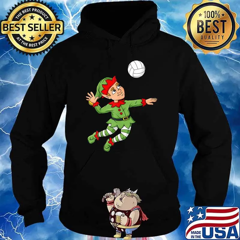 Christmas Elf Volleyball Xmas T-Shirt Hoodie