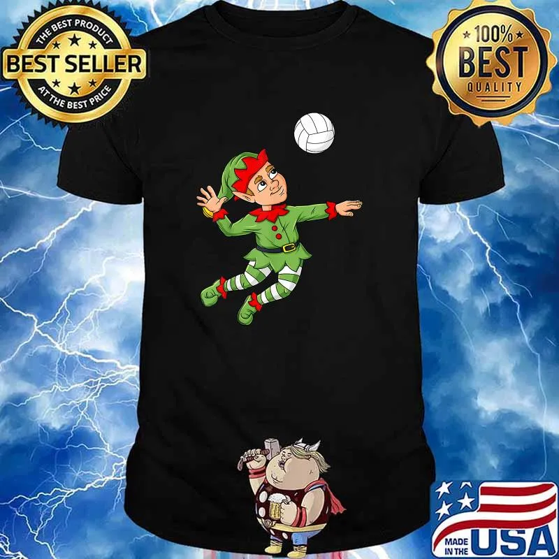 Christmas Elf Volleyball Xmas T-Shirt