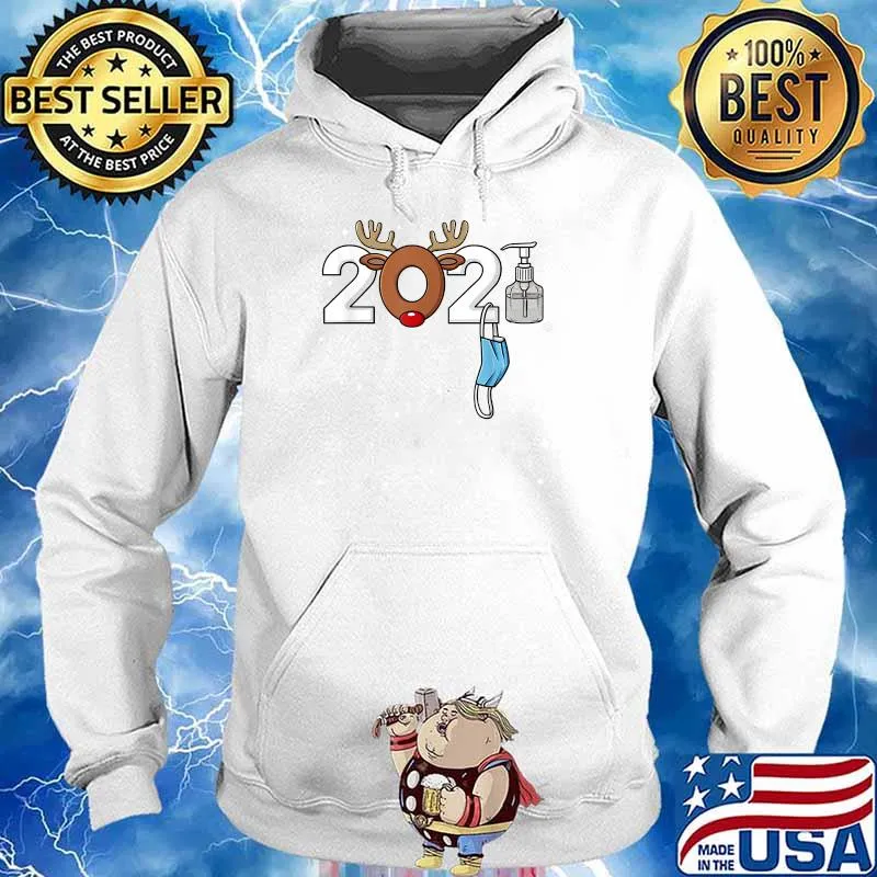 Christmas Reindeer 2021 Boys Kids Family Xmas T-Shirt Hoodie