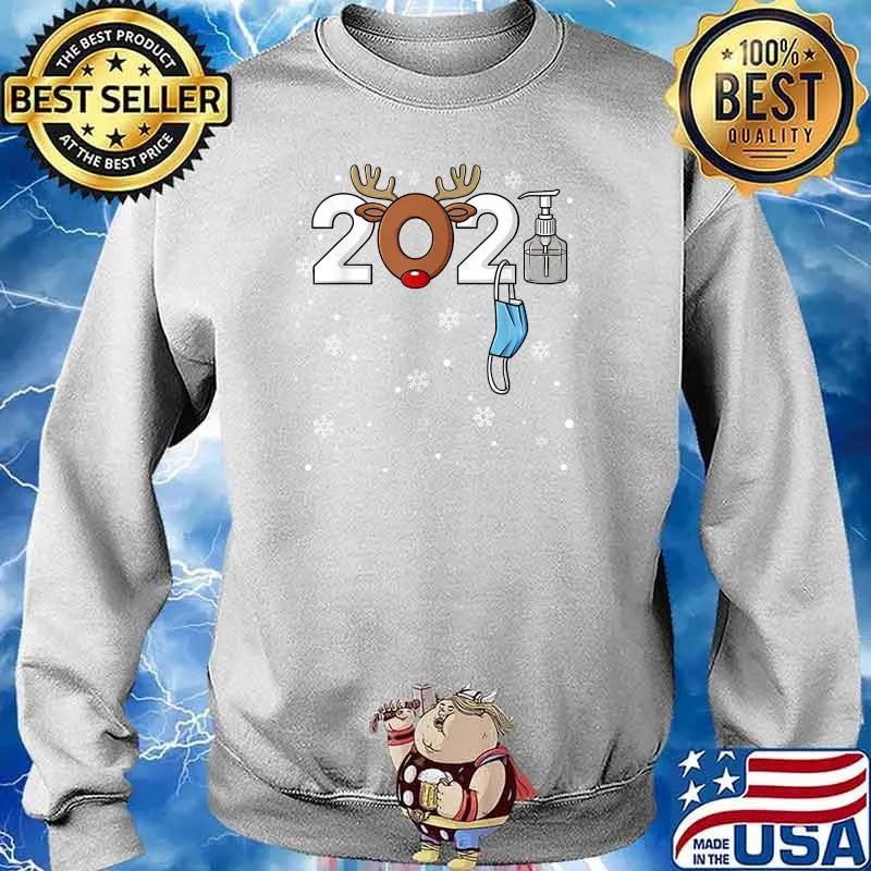 Christmas Reindeer 2021 Boys Kids Family Xmas T-Shirt Sweater