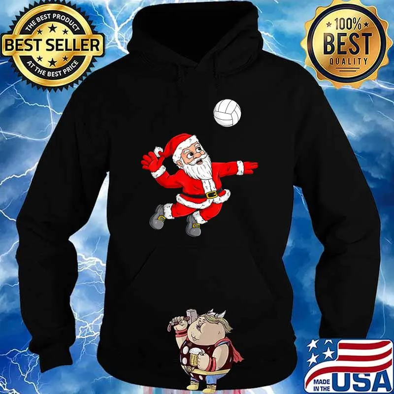 Christmas Santa Claus Volleyball Xmas T-Shirt Hoodie