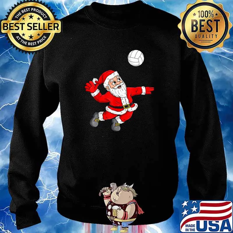 Christmas Santa Claus Volleyball Xmas T-Shirt Sweater
