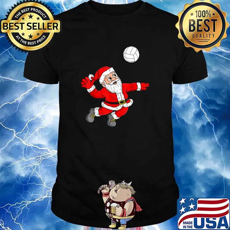Christmas Santa Claus Volleyball Xmas T-Shirt