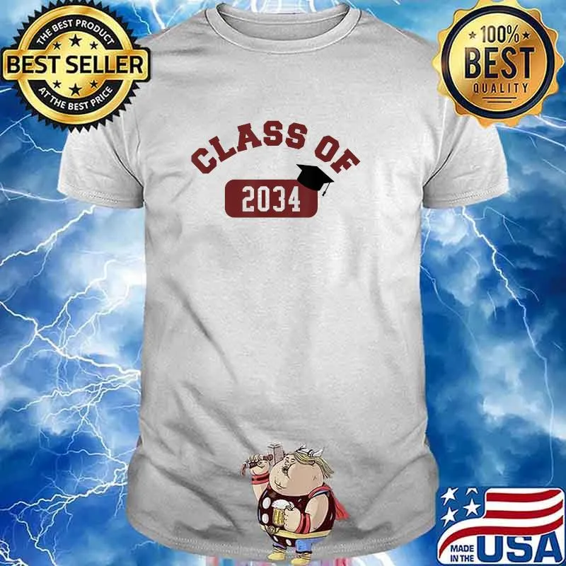 Class Of 2034 Grow with me handprint on the back T-Shirt