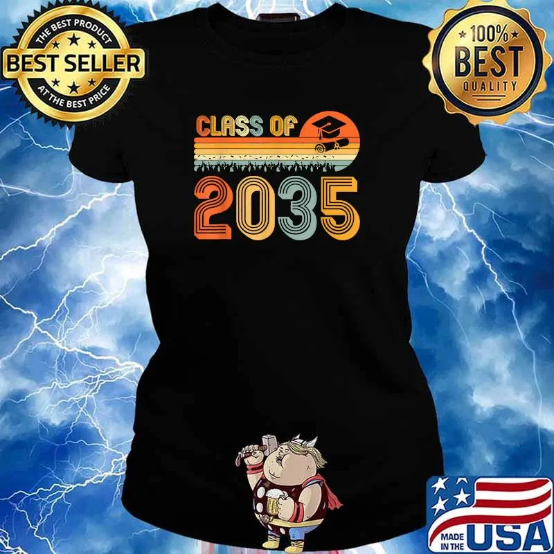 Class of 2035 Grow With Me Pre-K Graduate Vintage T-Shirt Ladies tee
