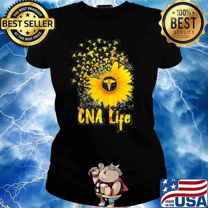 Cna Life Sunflower Nurse Shirt Ladies tee