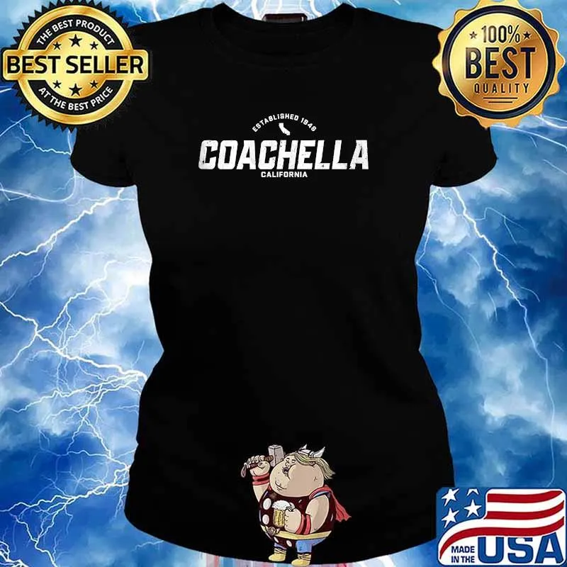 Coachella California CA Vintage Athletic Sports Logo T-Shirt Ladies tee