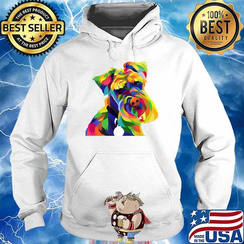 Colorful Dog Art Schnauzer Mom and Dad Pet T-Shirt Hoodie