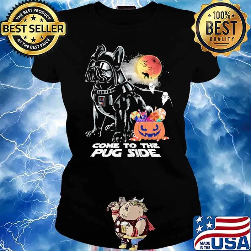 Come to the pug side pugside of the halloween mandalorian blood moon s Ladies tee