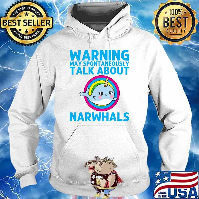 Cool Narwhal For Men Women Rainbow Tusk Sea Unicorn Dolphin T-Shirt Hoodie