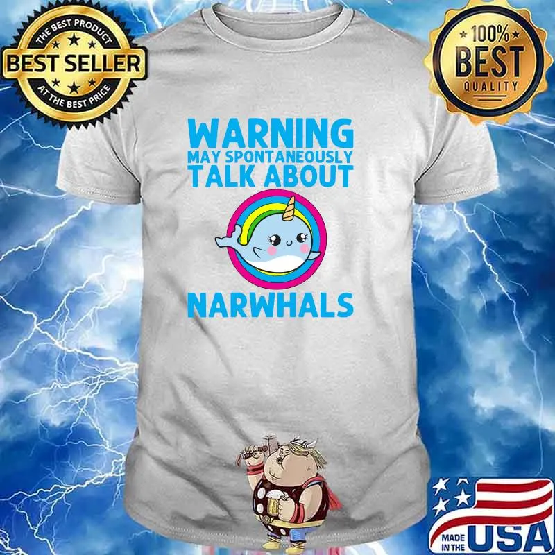 Cool Narwhal For Men Women Rainbow Tusk Sea Unicorn Dolphin T-Shirt