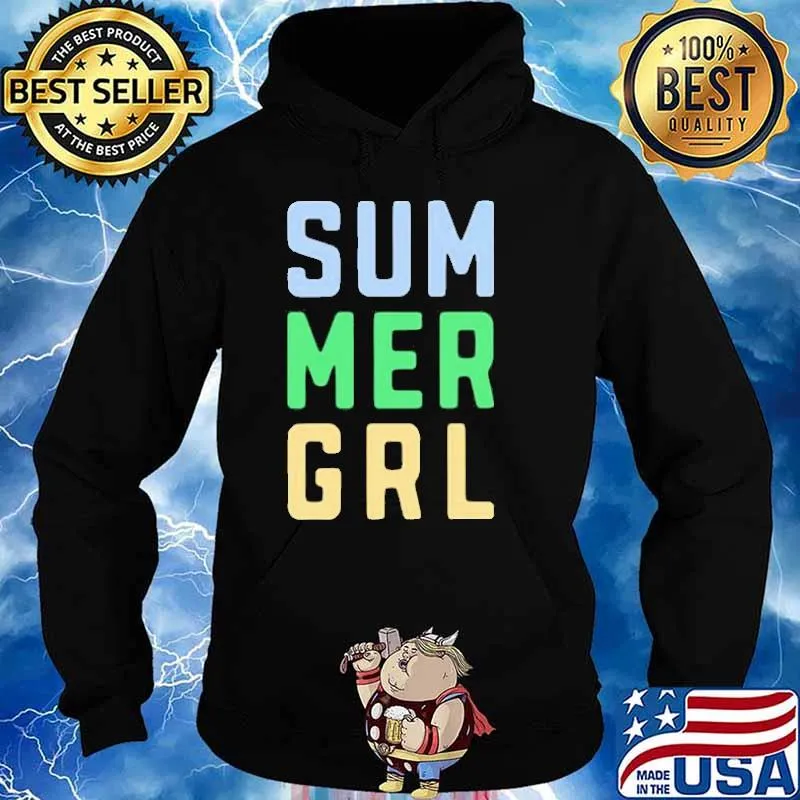 Cool Summer GRL Colored Print Shirt Hoodie