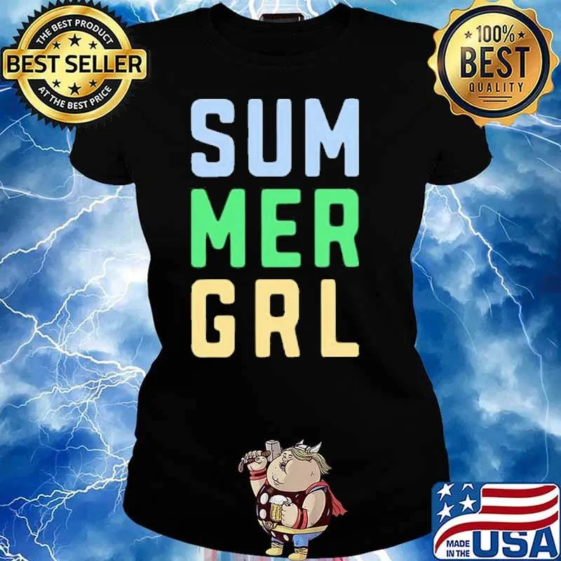 Cool Summer GRL Colored Print Shirt Ladies tee