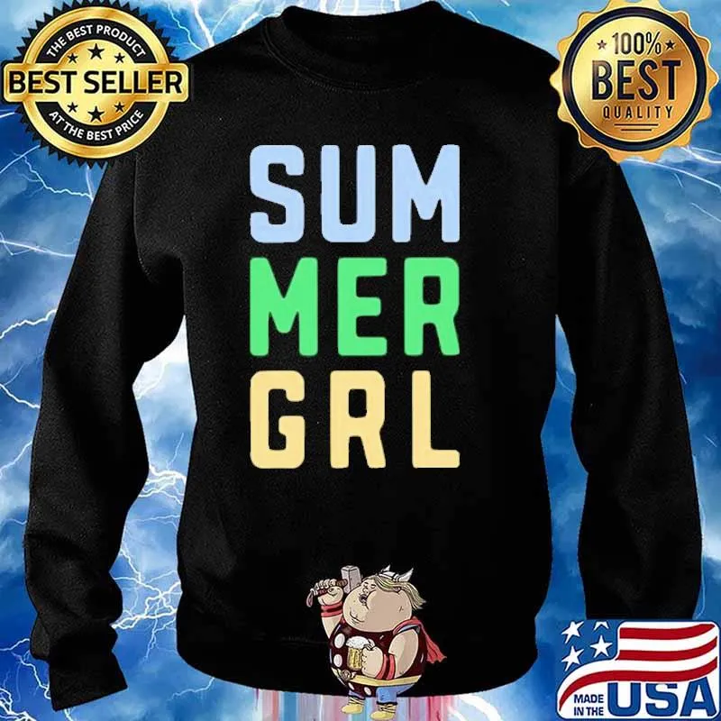 Cool Summer GRL Colored Print Shirt Sweater
