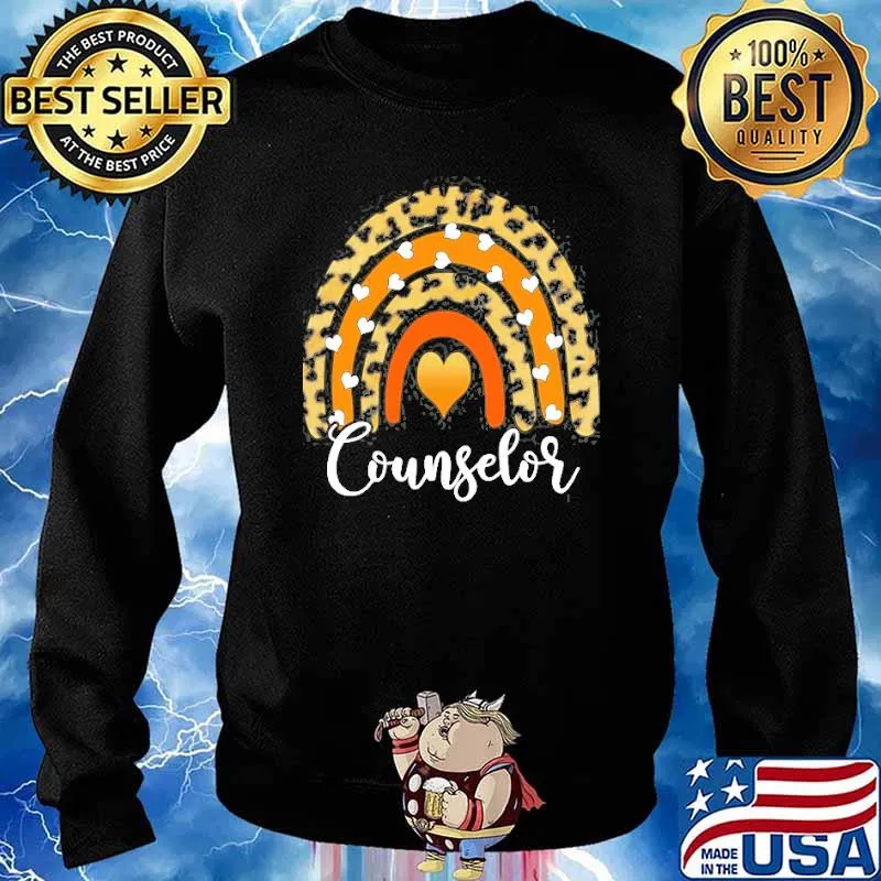 Counselor Boho Rainbow Leopard Shirt Sweater