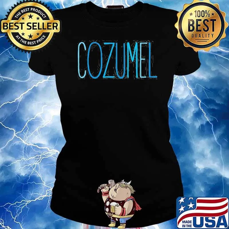 Cozumel Mexico Blue Lettering Shirt Ladies tee