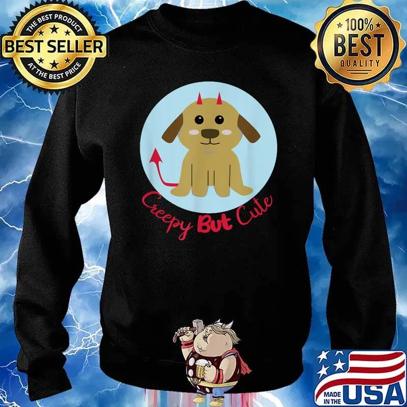 Creepy BUT Cute, Devil Dog Halloween T-Shirt Sweater