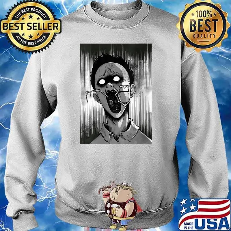 Creepy Horror Manga Anime Boy Spider mouth Halloween T-Shirt Sweater