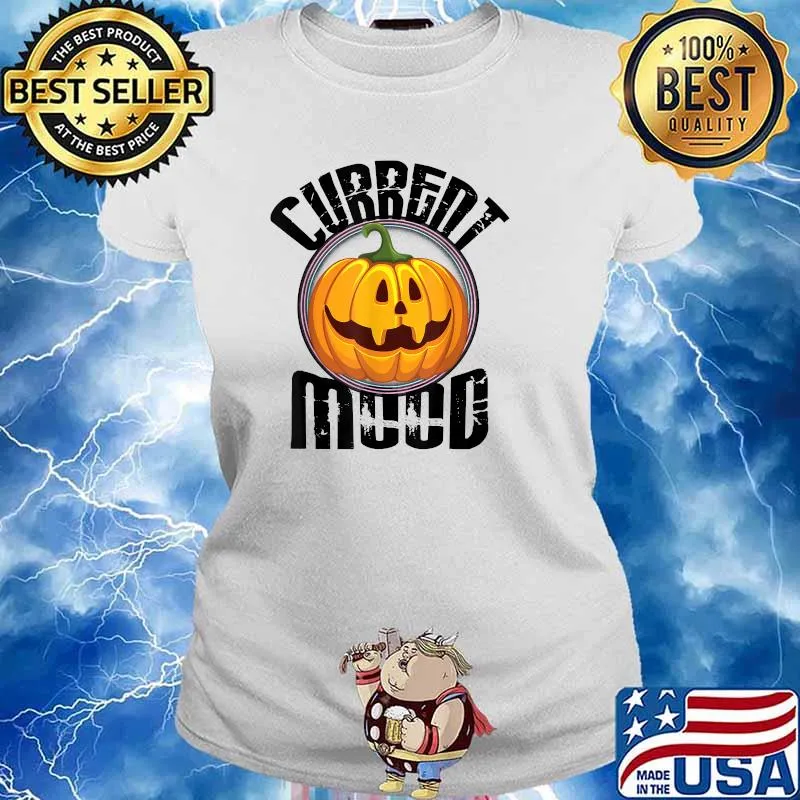 Current Mood Pumpkin Monster Halloween Party T-Shirt Ladies tee