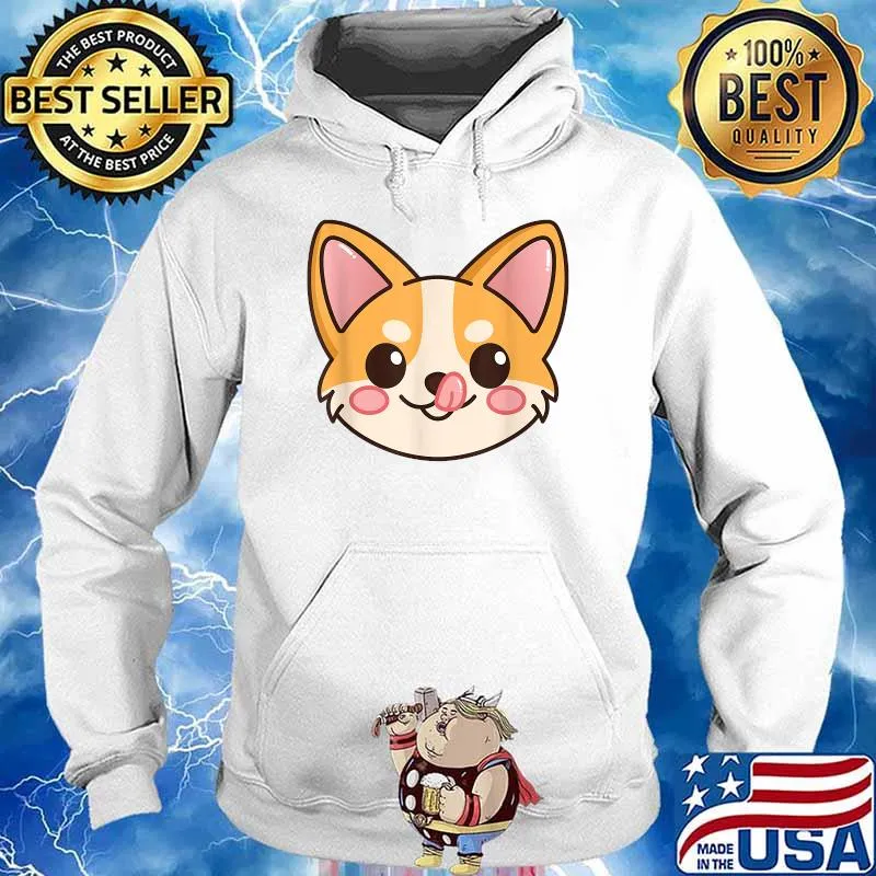 Cute Corgi Gift Kawaii Dog Lover Sweet Corgi Front T-Shirt Hoodie