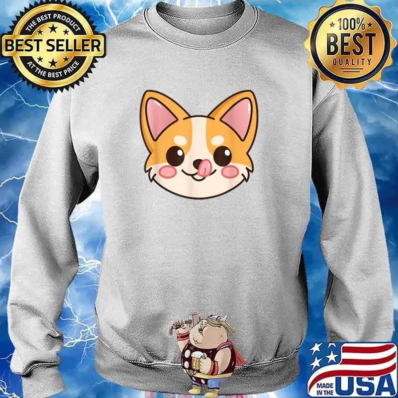 Cute Corgi Gift Kawaii Dog Lover Sweet Corgi Front T-Shirt Sweater