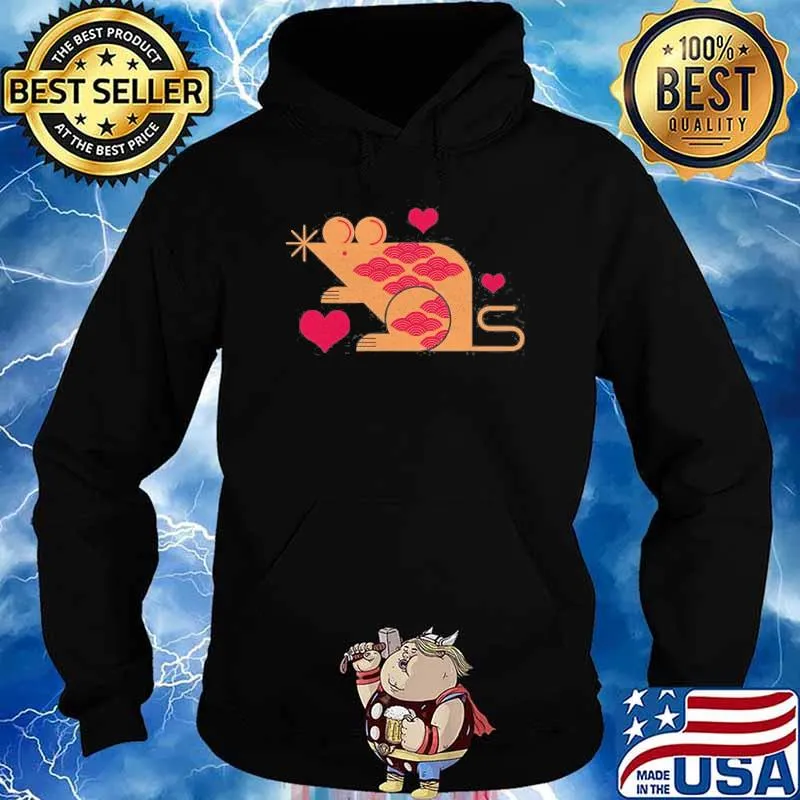 Cute Pet Rat With Hearts Animal Shirt Hoodie
