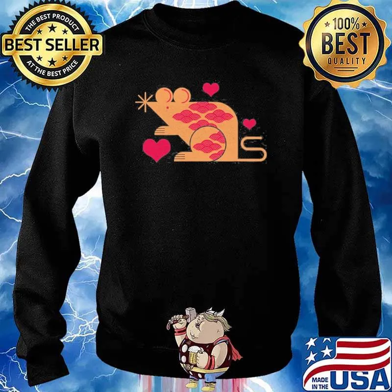 Cute Pet Rat With Hearts Animal Shirt Sweater