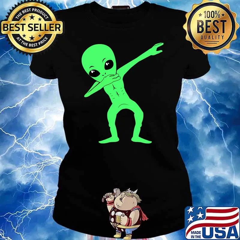 Dabbing Alien Halloween Costume Dab T-Shirt Ladies tee